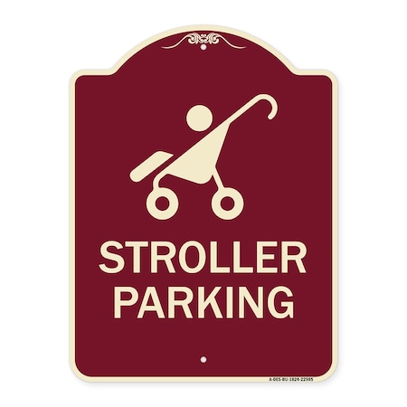 Signmission Reserved Stroller Parking W/ Graphic Heavy-Gauge Aluminum Sign, 24" x 18", BU-1824-22985 A-DES-BU-1824-22985